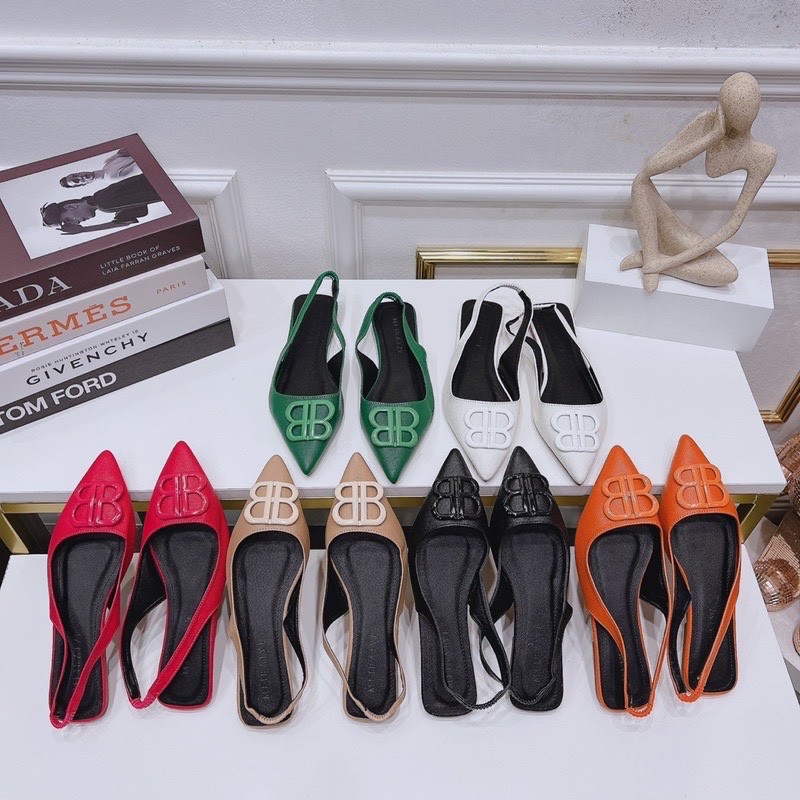 Giày sục sandan mũi nhọn BB đa mờ đế bệt hót tread xinh xắn hót.