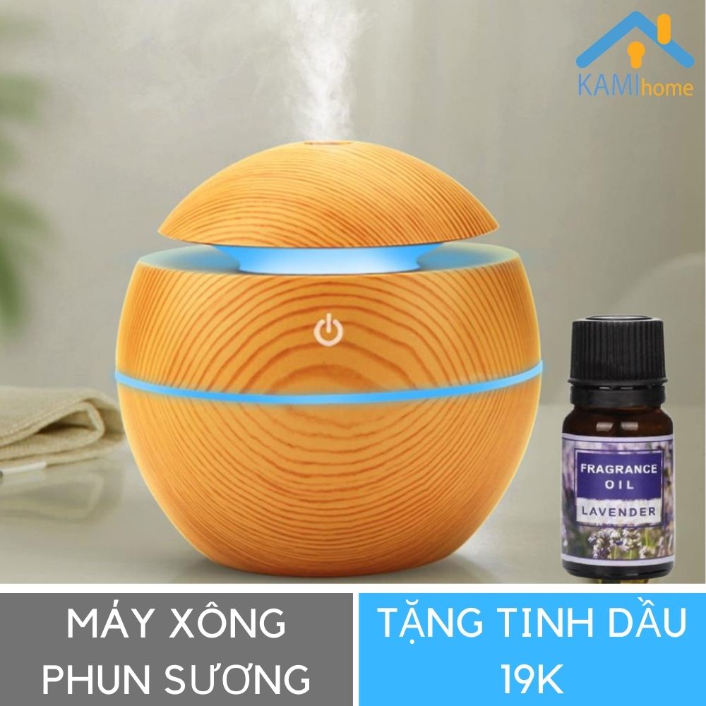 Máy xông tinh dầu phun sương tạo ẩm Vân gỗ❤️Tặng Tinh dầu❤️cổng USB đuổi diệt muỗi