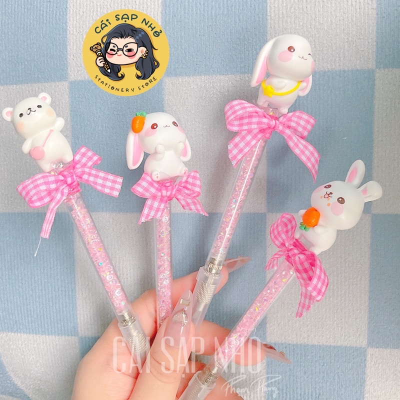 Bút rọc giấy , bút unboxing cute gấu thỏ hồng, gấu dâu cưng