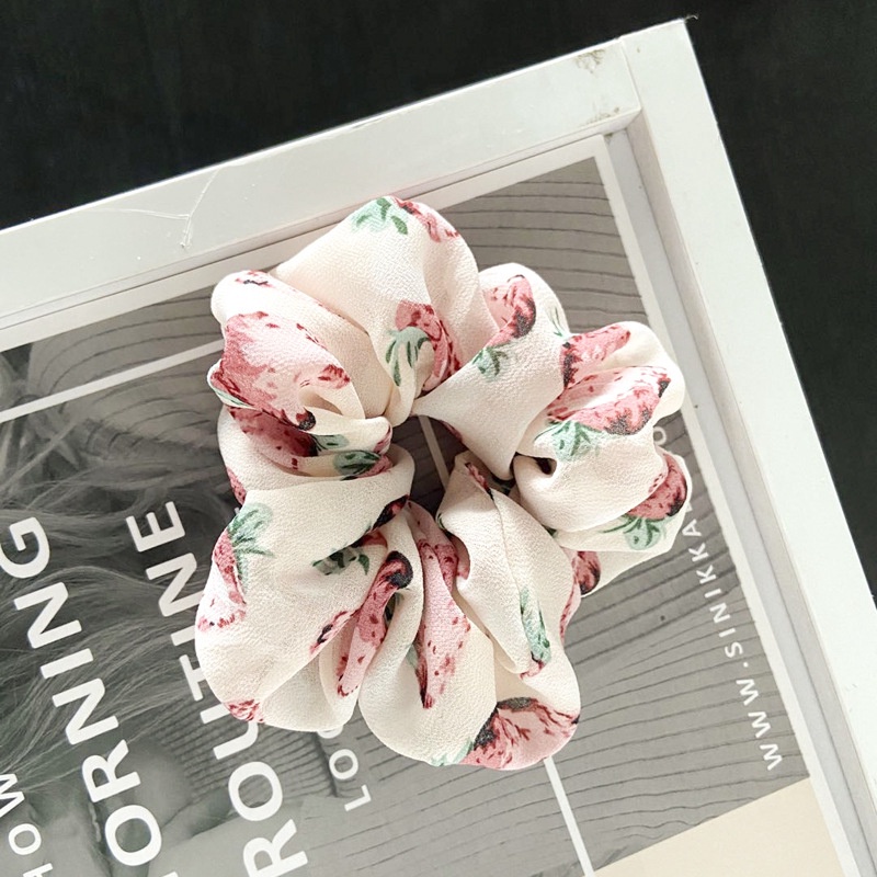 Mới Dây Buộc Tóc Co Giãn Họa Tiết Dâu Tây Đáng Yêu