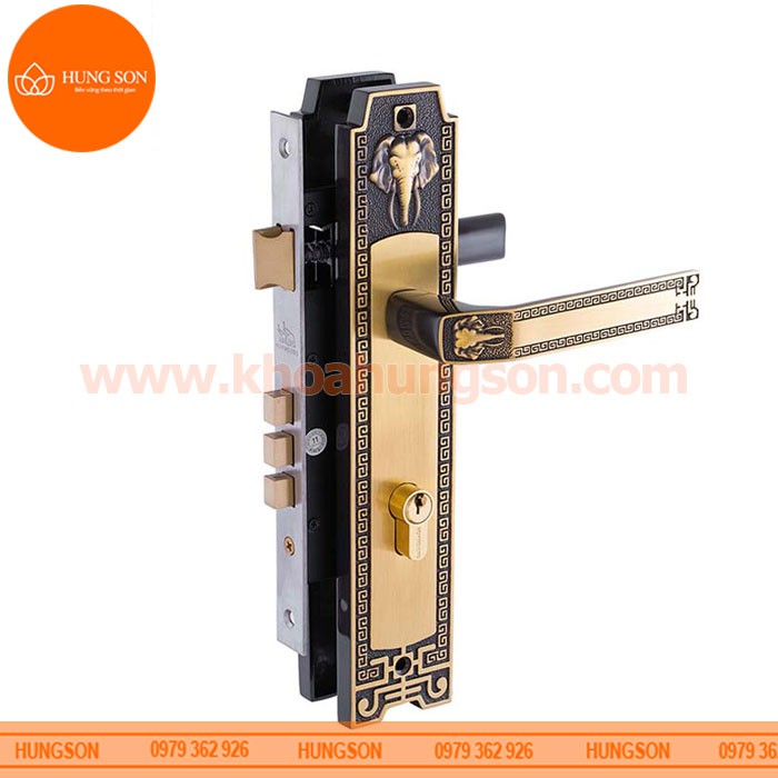 KHÓA TAY NẮM CỬA ĐI ĐỒNG THAU HUY HOÀNG HCR 8528