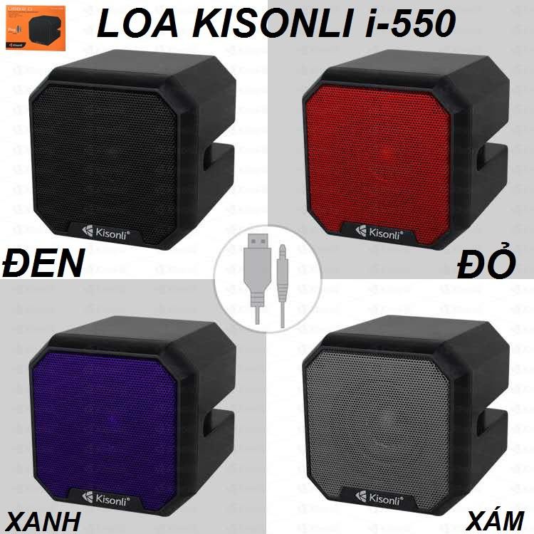 Loa mini Kisonli i-550 USB 2.0, Jack 3.5mm- Âm thanh cực hay, Giao Màu Ngẫu Nhiên - Hàng Chính Hãng