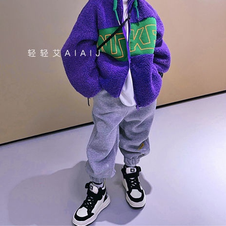 Áo khoác cashmere phối khóa kéo thiết kế mới thời trang theo phong cách hàn quốc cho bé