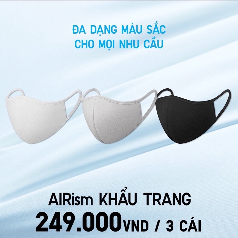 Khẩu trang UNIQLO giặt được AIRism, chất làm mát Uni qlo (hàng nội địa Nhật)