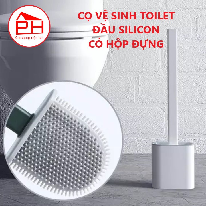 Dụng cụ cọ vệ sinh toilet nhà tắm chất liệu silicon mềm dẻo làm sạch mọi ngóc ngách khó cọ chùi rửa - Gia dụng Phước Hòa