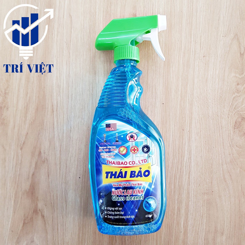 Nước lau kính Thái Bảo: Không vệt sọc, chống bám bụi, xịt kính trong suốt trong tích tắc (650ml)