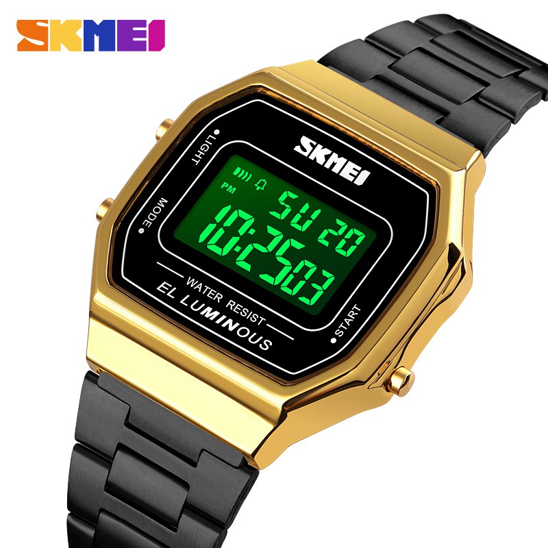 Đồng hồ điện tử SKMEI 1647 kỹ thuật số vỏ thép không gỉ không thấm nước bấm giờ được cho nam và nữ