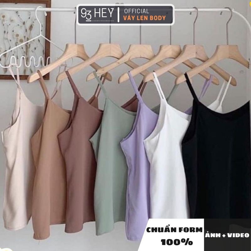 Áo 2 Dây Nữ Cổ Tim Chất Lụa Siêu Mịn Mát Freesize Nhiều Màu 93HEY AHD02