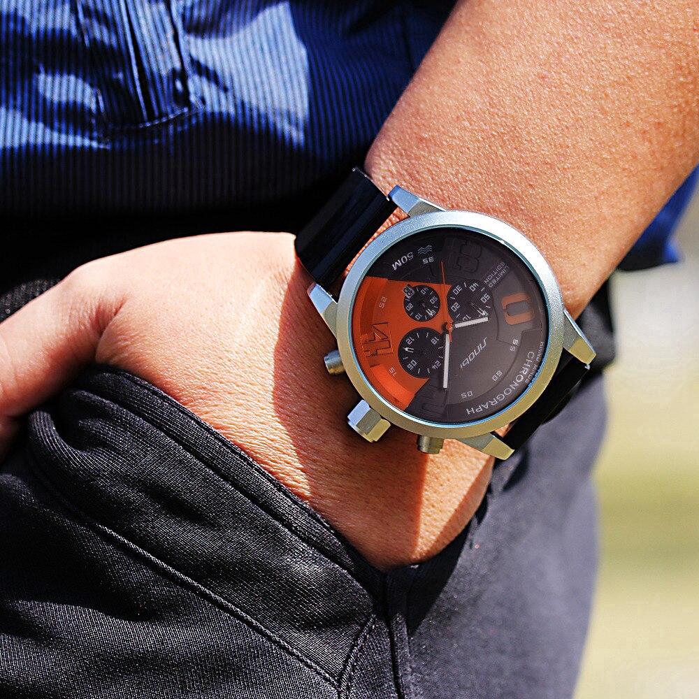 Đồng hồ đeo tay Sinobi dây đeo bằng cao su có chức năng bấm giờ sáng tạo thời trang cho nam