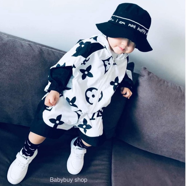 BỘ THỂ THAO BÉ TRAI ,BỘ GIÓ THỂ THAO CHO BÉ L.V MÀU TRẮNG ĐEN VÀ XANH TRẮNG