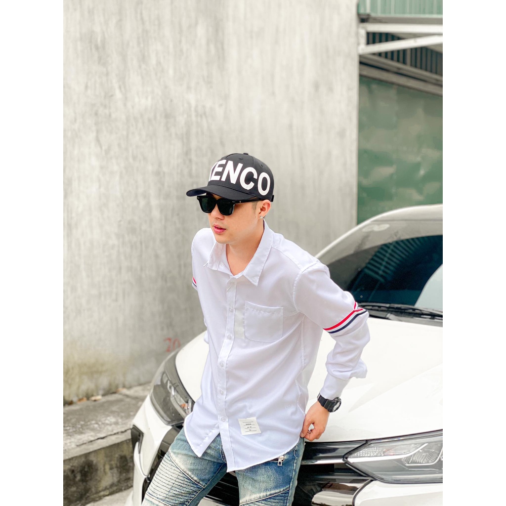 Sơ mi Thom Browne truyền thống thêu tay vải gai cao cấp