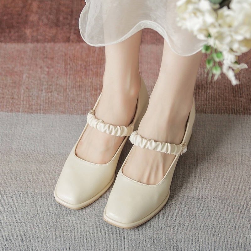 Giày cao gót mũi vuông thời trang xinh xắn cho nữ( sẵn - lẻ size )