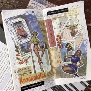 Sticker vintage, bullet journal nhãn dán phong cách retro 60 miếng hàng chất lượng cao [Tặng quà cho đơn từ 50k]