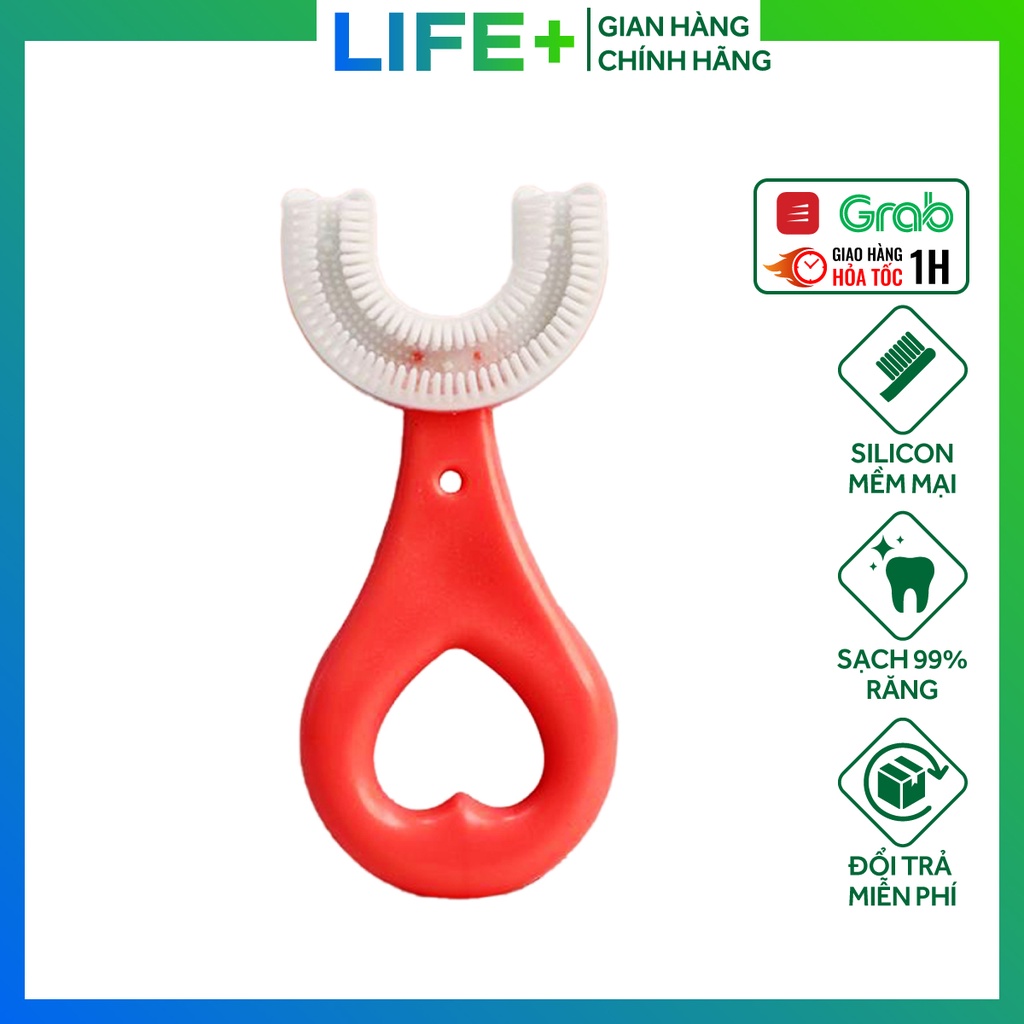 Bàn chải đánh răng hình chữ U Lifeplus bằng silicon cho bé 2-12 tuổi