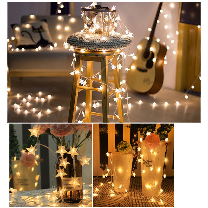 Đèn LED Trang Trí Hình Ngôi Sao, Trang Trí Noel, Tết