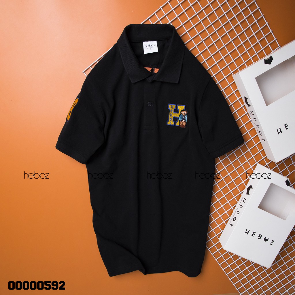 [HẾN STORE MENSWEAR] Áo polo Heboz gấu thêu 4M - hình thêu, vải co dãn tốt , vải đẹp - 00000592 - Hến Store Menswear