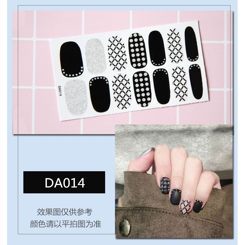 Bộ dán móng tay nail 14 sticker Cao Cấp Hàn Quốc