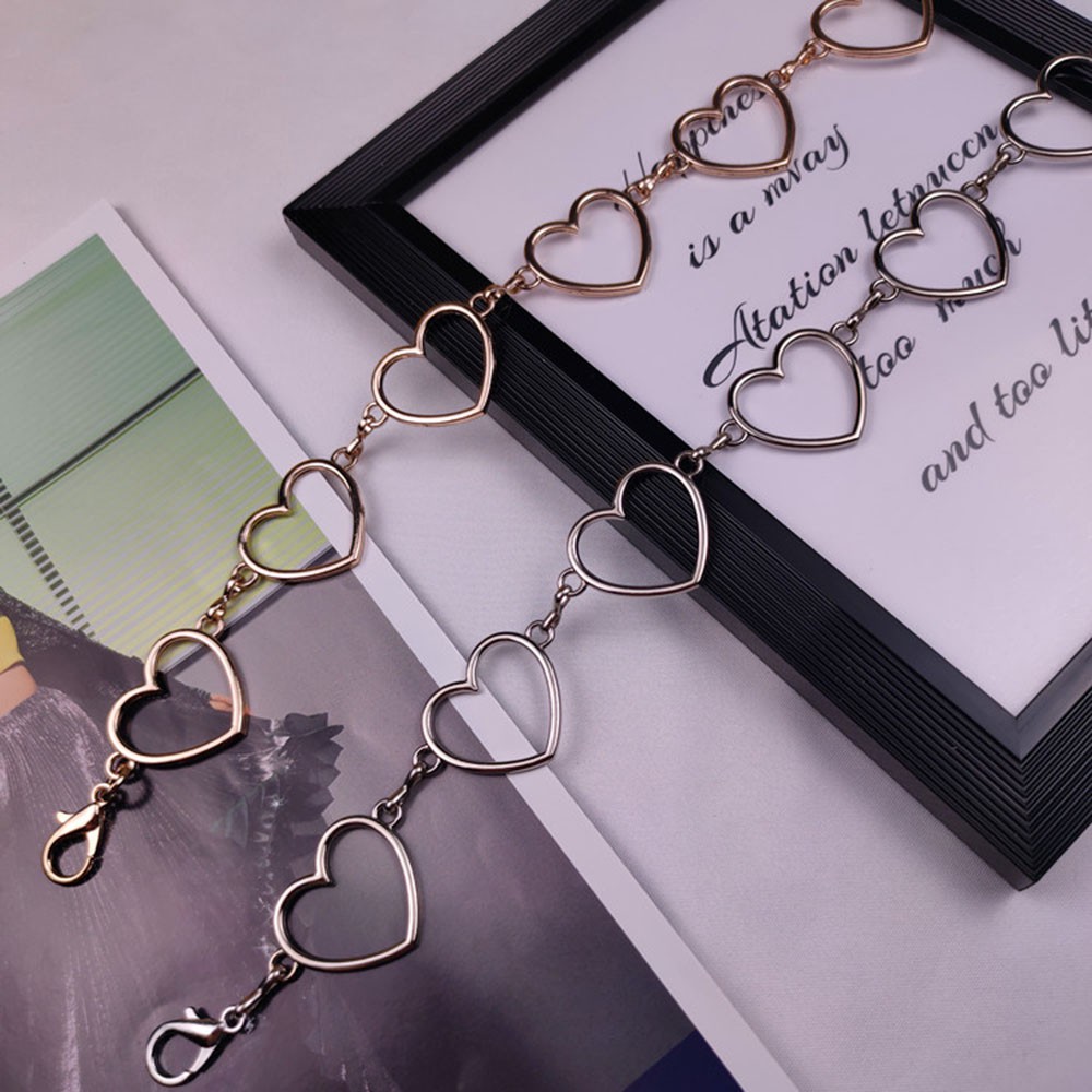 Thắt Lưng Bằng Kim Loại Mặt Hình Trái Tim Thời Trang Cho Nữ