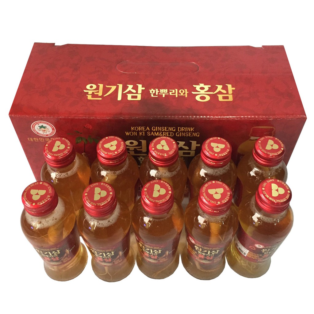 Nước uống ngâm rễ củ sâm Hàn Quốc 10 chai x 120ml, nước hồng sâm, nước hồng sâm 6 năm, nước sâm chai, PP Sâm Yến Thái An