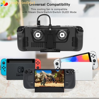 Cind Cooling Fan With Bracket Compatible For Steam Deck / Switch / OLED Console With Dual C-port Adapter Game