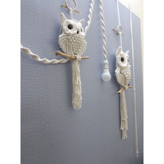 Cú mèo trang trí cú mèo macrame handmade