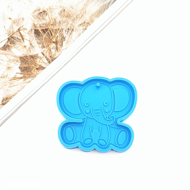 Khuôn Làm Móc Khóa Bằng Nhựa Epoxy Hình Voi / Gấu / Heo Có Lỗ