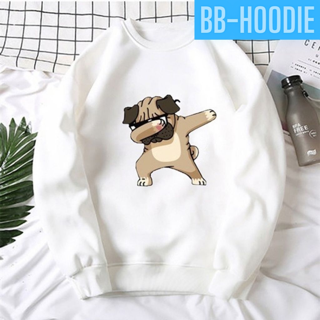 ÁO SWEATER NỈ UNISEX IN CÚN ĐEO GƯƠNG SIÊU NGẦU ÁO NỈ TAY DÀI FORM NAM NỮ ĐỀU MẶC ĐƯỢC
