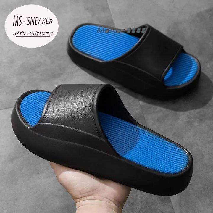 Dép bánh mì đế cao 5cm, dép quai ngang cao su Eva cao cấp không thấm nước, size từ 36-44, hottrend 2021, MS Sneaker