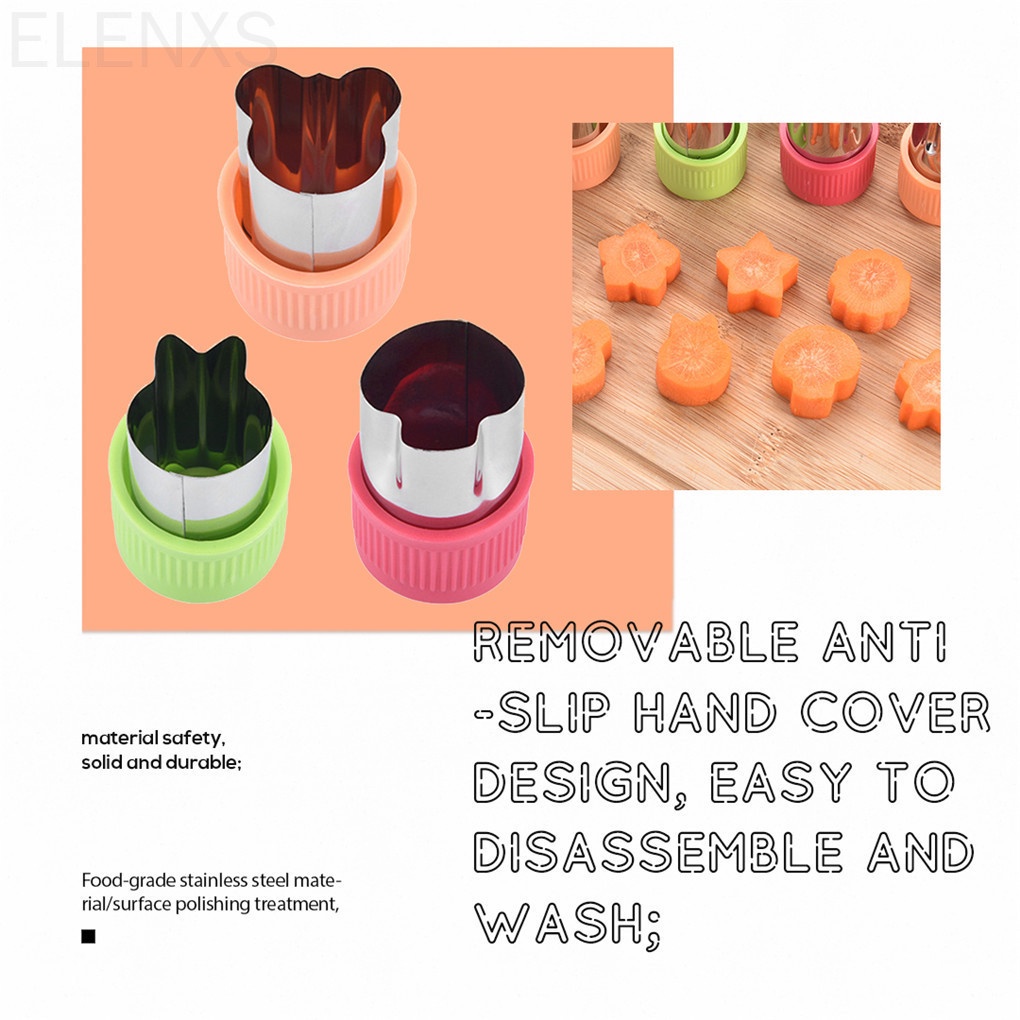 Bộ 3 Khuôn Cắt Tạo Hình Rau Củ Quả Bằng Thép Không Gỉ