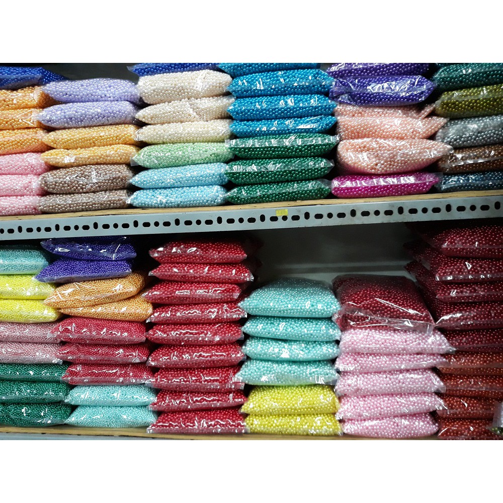 Hạt nhựa trang trí màu xanh chuối gói 500g giá 140k