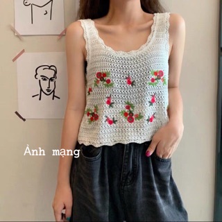 Áo ba lỗ hoa lưới (ảnh thật/kèm video)