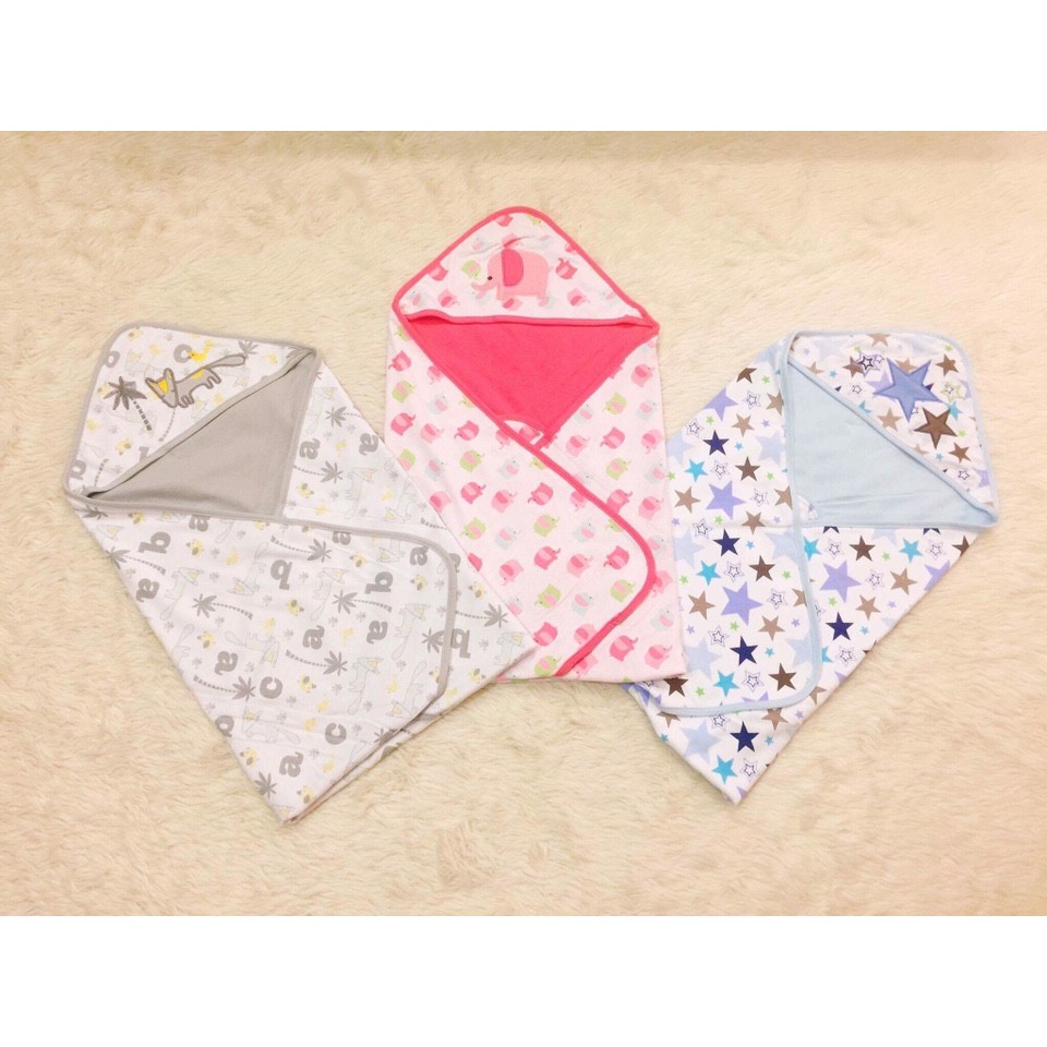 Chăn ủ cotton Carter's Baby, Ủ choàng sơ sinh có mũ siêu mềm mại cho bé