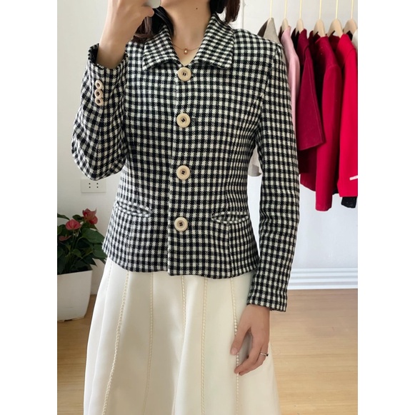 Áo dạ kẻ vintage