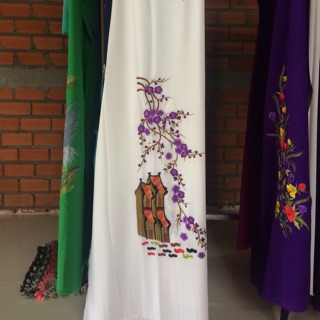 Combo vải áo dài 1 thêu chân 160 và thêu thường 140