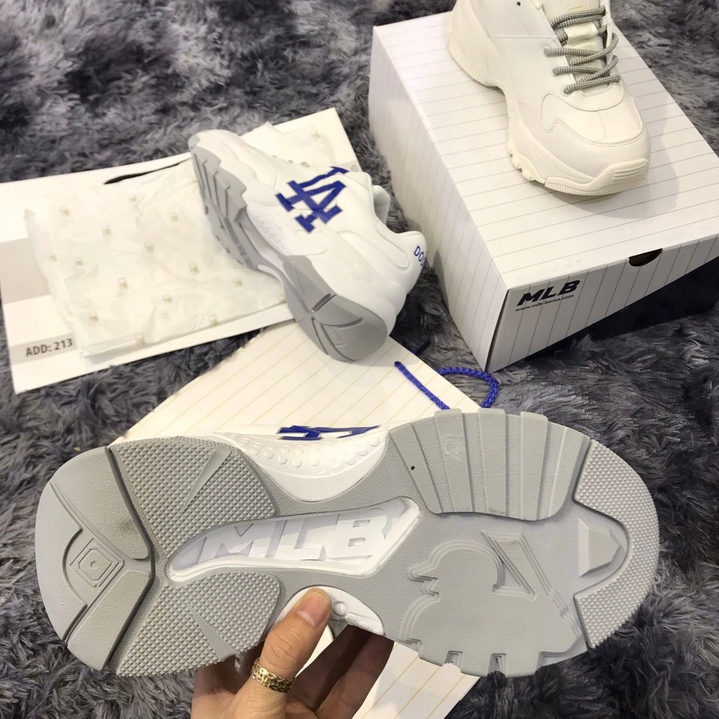 Giày sneaker thể thao Nam Nữ MLB LA đế xám