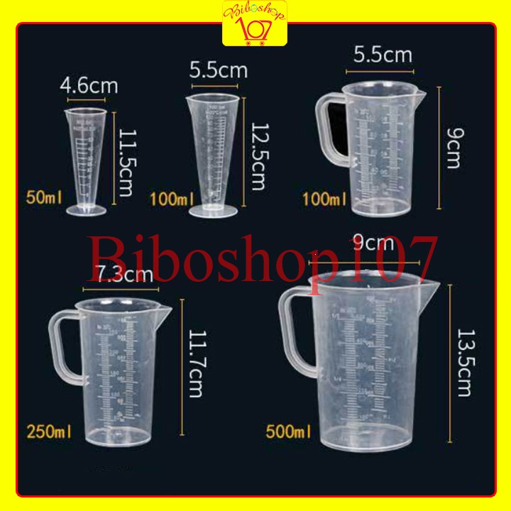 Ca đong nhựa 250ml, 500ml, 1000ml