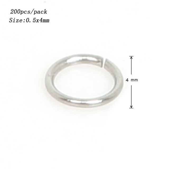 Set 200 vòng thép không gỉ 4/5/6//7/8/9/10 mm để làm đồ trang sức thủ công
