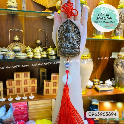 Khánh Treo Xe Ô Tô Phật Bản Mệnh - Thượng Lộ Bình An - May Mắn - Gỗ Trầm Hương Phong Thuỷ Tự nhiên