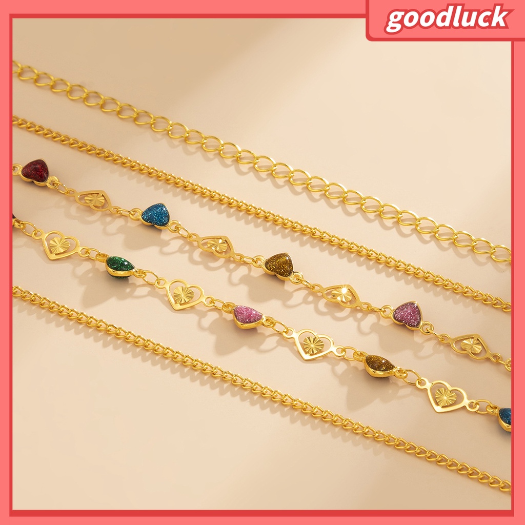 Goodluck| Dây Xích Kim Loại Đeo Thắt Lưng Mặt Hình Trái Tim Nhiều Màu Tùy Chỉnh Thời Trang Cho Nữ