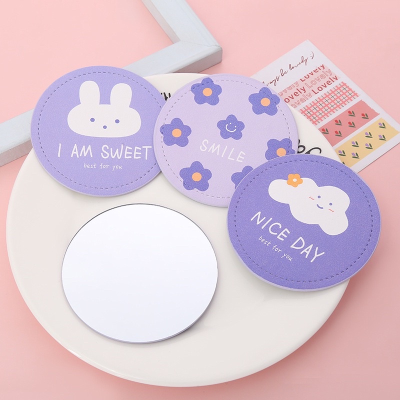 Gương mini bỏ túi hoạt tiết hoạt hình đáng yêu