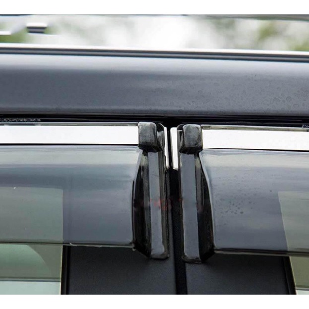 Vè Che Mưa Viền Inox Xe Kia Sorento 2010 đên 2013 Màu Đen 4 Chi Tiết Chất Liệu Nhựa ABS