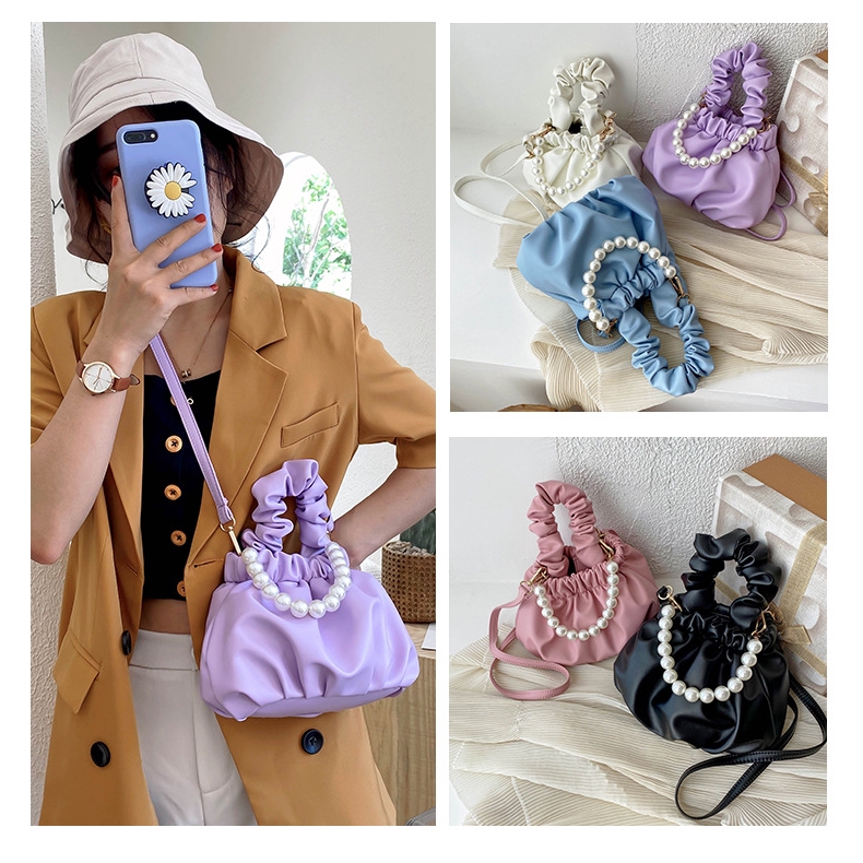 Túi Xách IELGY Đính Ngọc Trai Xinh Xắn Thời Trang Mùa Hè