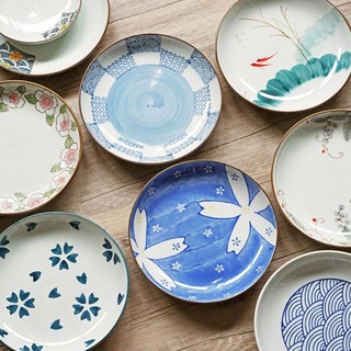 Đĩa tròn phong cách Nhật đựng đồ ăn, đồ decor trang trí đẹp:3.4.9