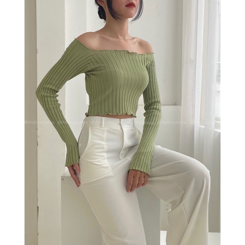 Áo Trễ Vai Cuốn Biên Nhiều Màu