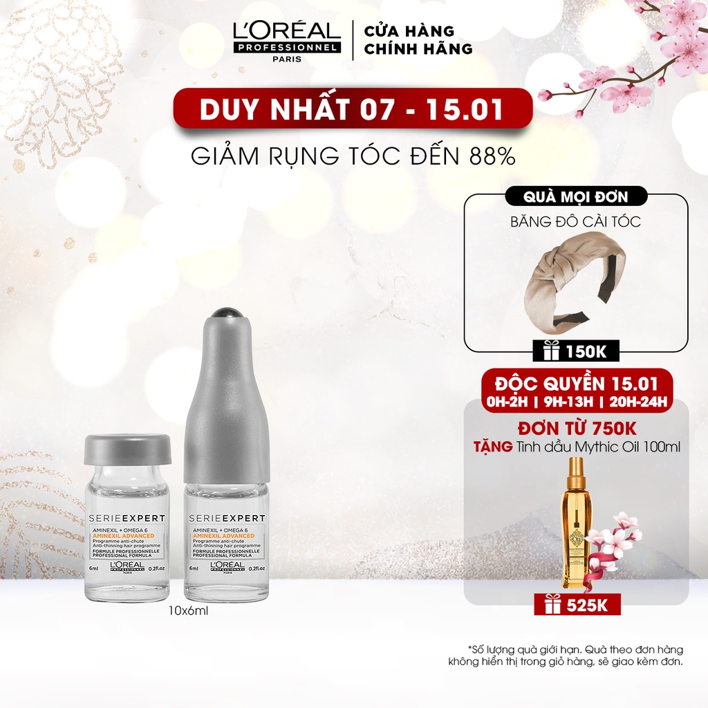 [Mã COSPPD04 giảm 10% đơn 600K] Tinh chất giảm rụng tóc Serie Expert Aminexil Advanced L'Oréal 10x6ml