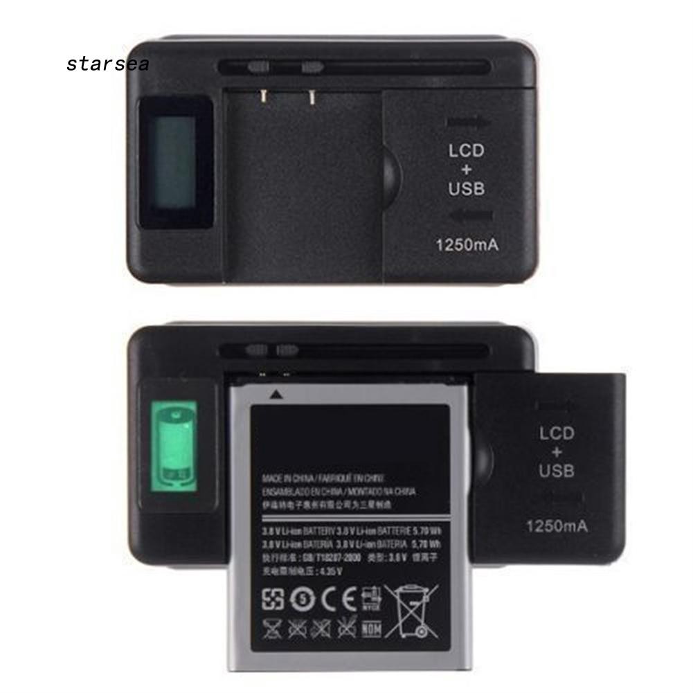 Bộ sạc pin đa năng màn hình LCD có cổng USB cho điện thoại