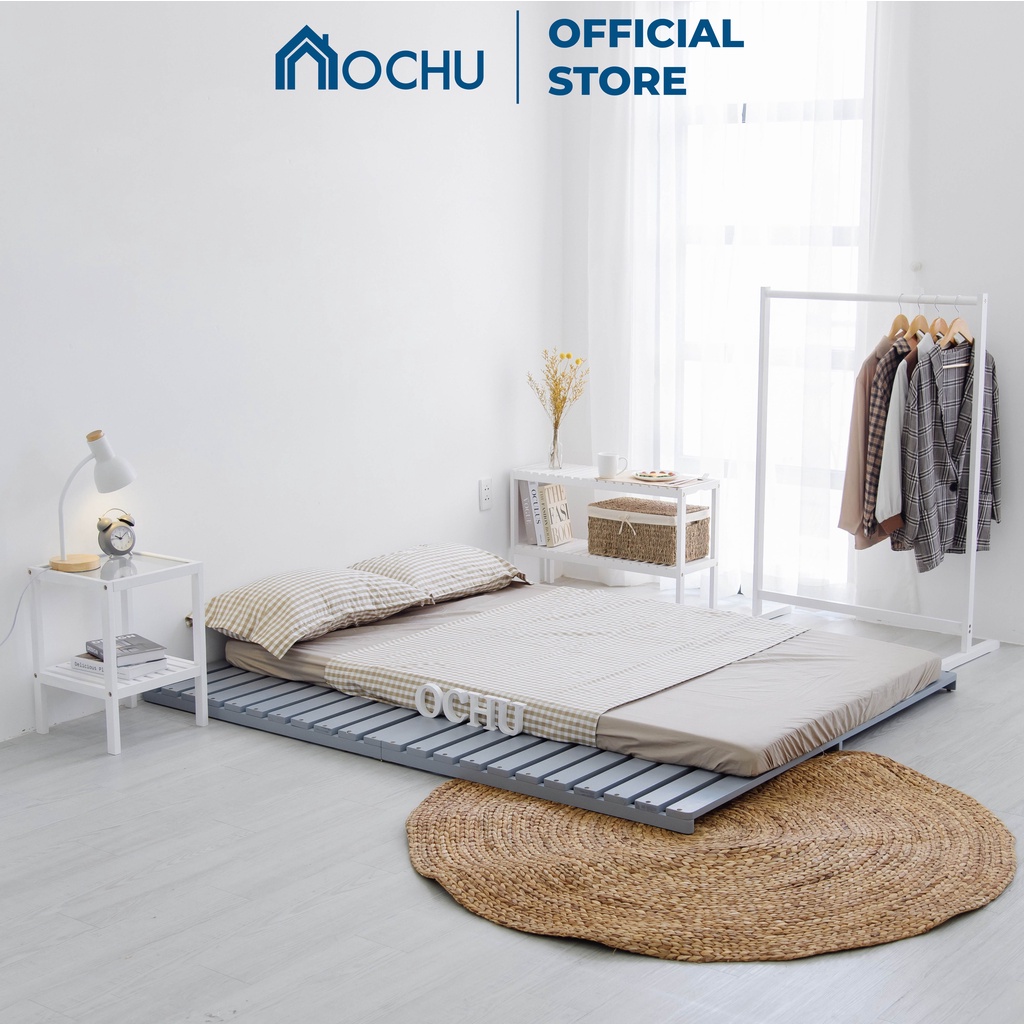 Giường ngủ Pallet gỗ thông OCHU lắp ráp gấp xếp gọn NANCY BED - GREY Nội thất thông minh phong cách Hàn Quốc