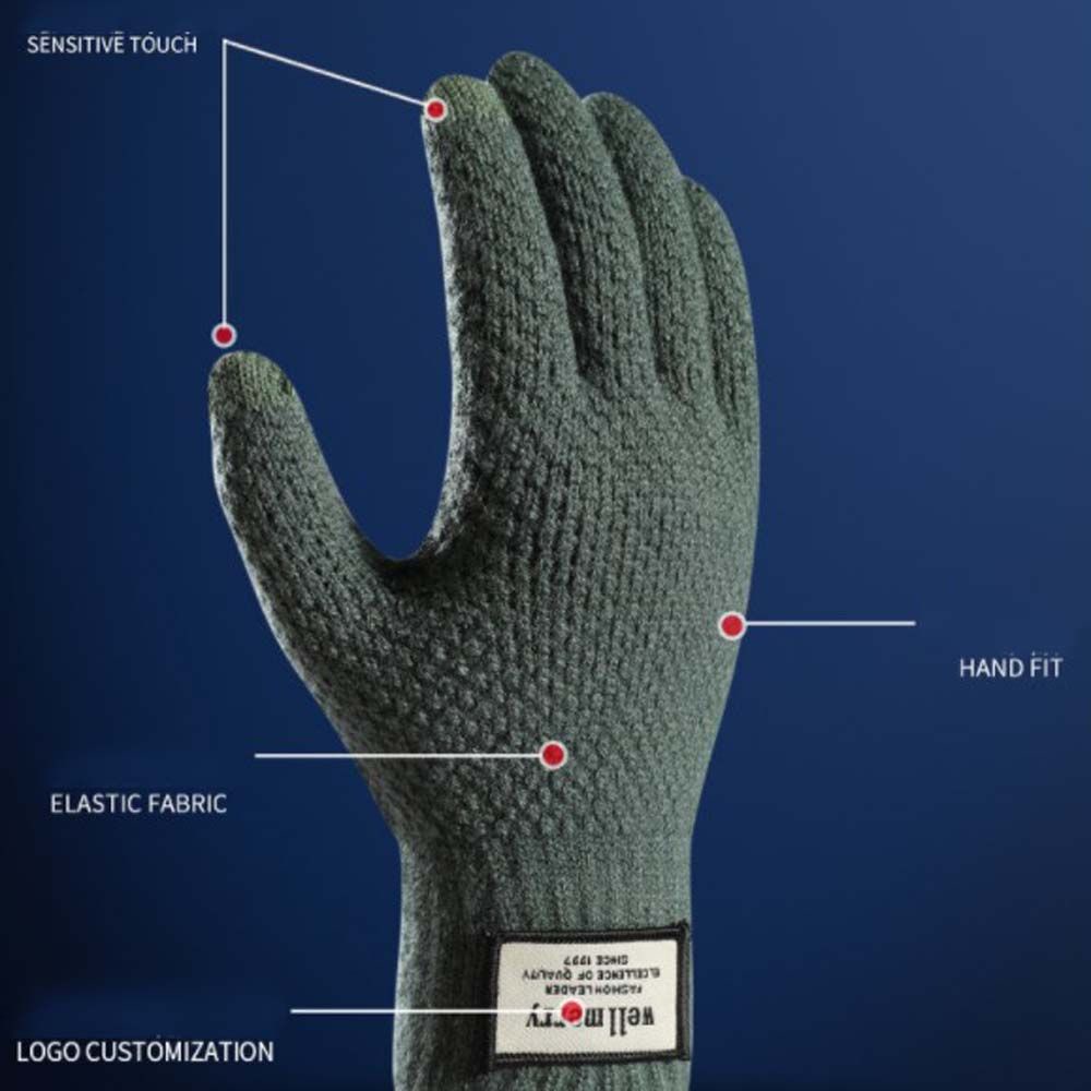 Găng tay năm ngón mềm mại dày dặn giữ ấm mùa đông cho nam