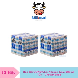 Combo 12  Hộp Sữa Tươi Nguyên Kem DEVONDALE 200ml - Nhập Khẩu Úc