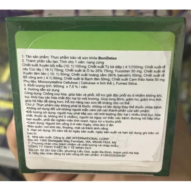 ✅[Hiệu quả số 1]BoniDetox- Giúp Giải Độc Phổi, Phòng Ngừu Ung Thư Thổi ( Mua 6 Tặng 1 Bằng Tem Tích Điểm)